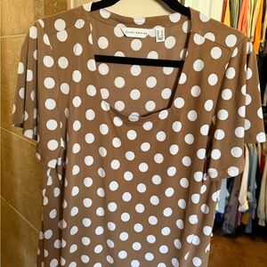 Susan Graver Brown Polka Dot Top
